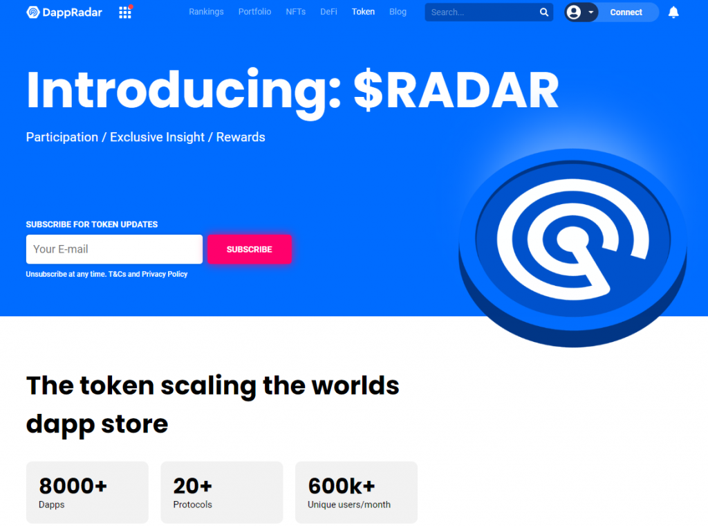 Hiện tại token RADAR vẫn chưa ra mắt chính thức